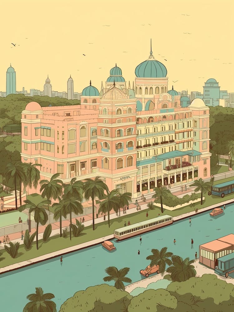 Chennai India Travel Illustration 3