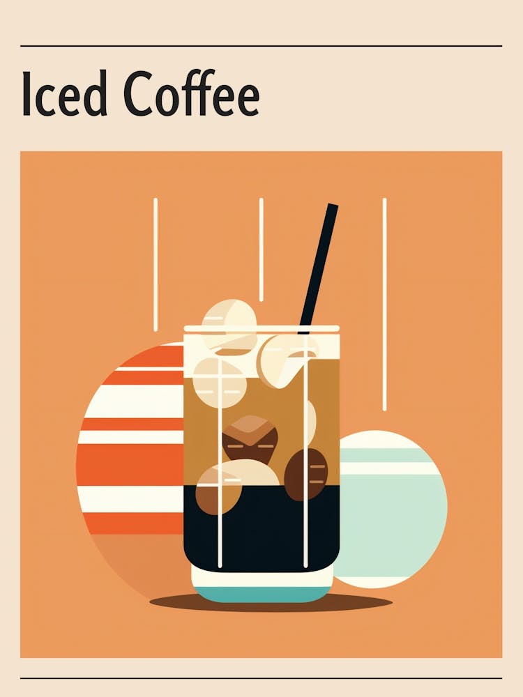 Iced Coffee Midcentury Modern Poster