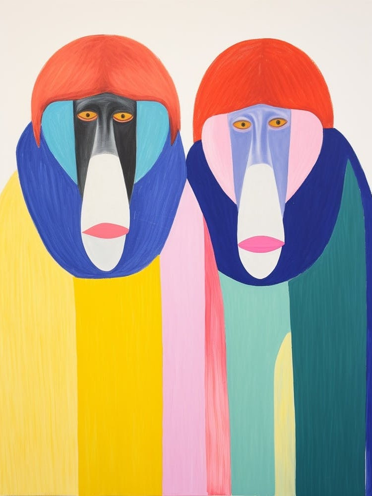 Colourful Kids Animal Art Mandrill 1