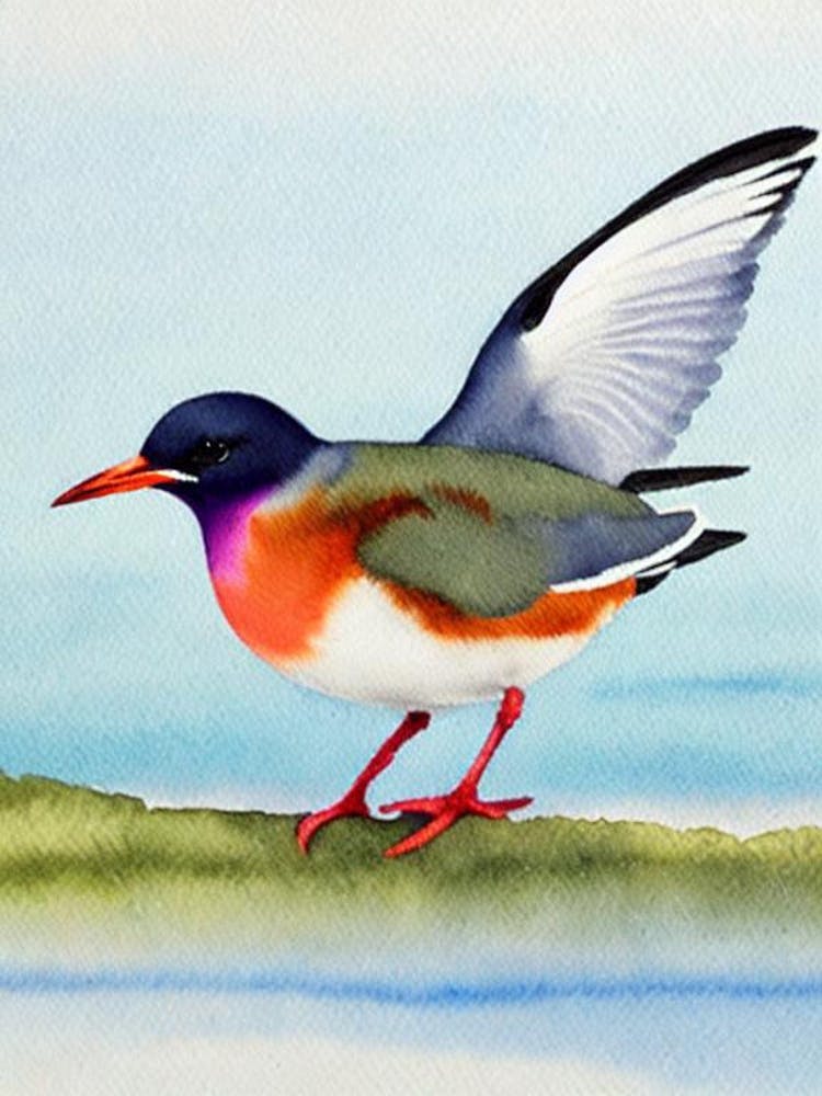 Common Tern Watercolour Bird
