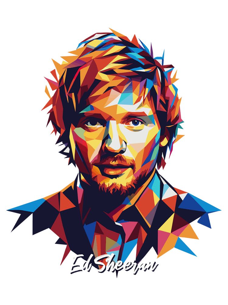 Ed Sheeran 01 Portrait Music Icon Style WPAP Pop Art