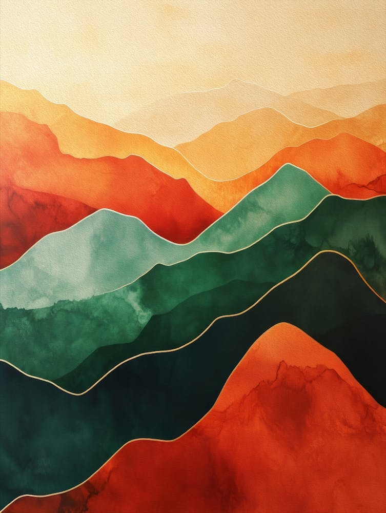 Teal And Orange Landscape 2
