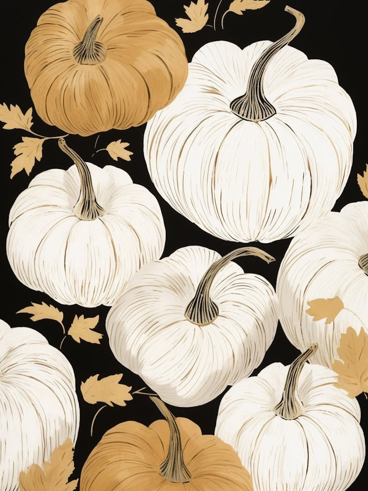 Black White And Gold Pumpkins 2