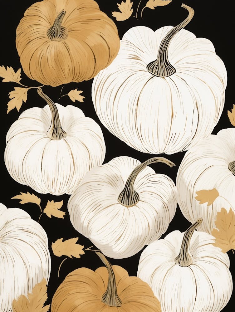 Black White And Gold Pumpkins 2
