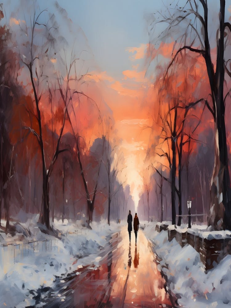 Couple Walking In The Snow 1