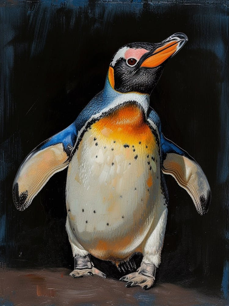 Galapagos Penguin Bleaker Island Colour Block Painting 3