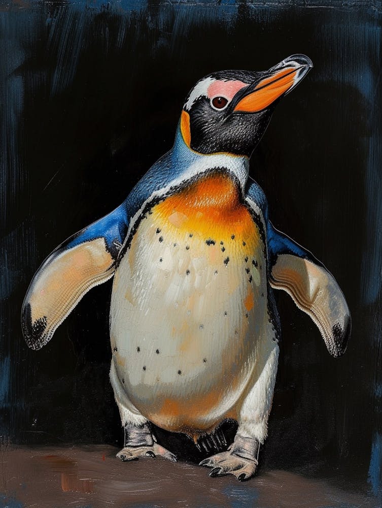 Galapagos Penguin Bleaker Island Colour Block Painting 3