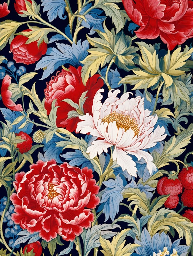 Peonies On A Black Background 1