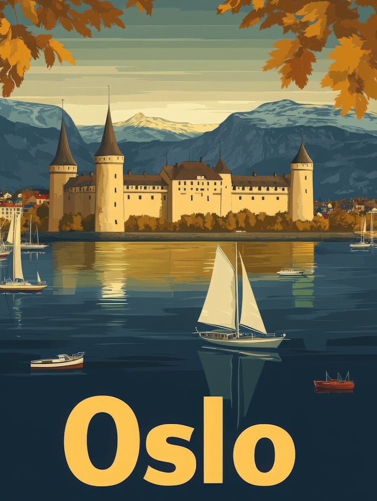 Aihrgdesign A Retro Travel Poster For Oslo 1