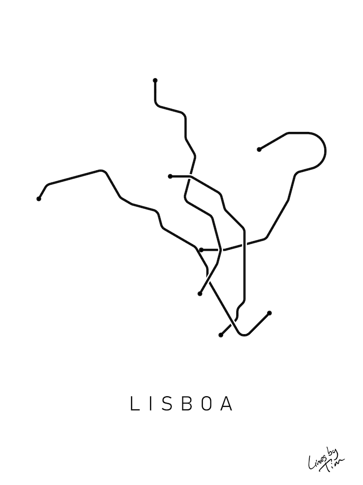 Lisbon Metro Lines Black