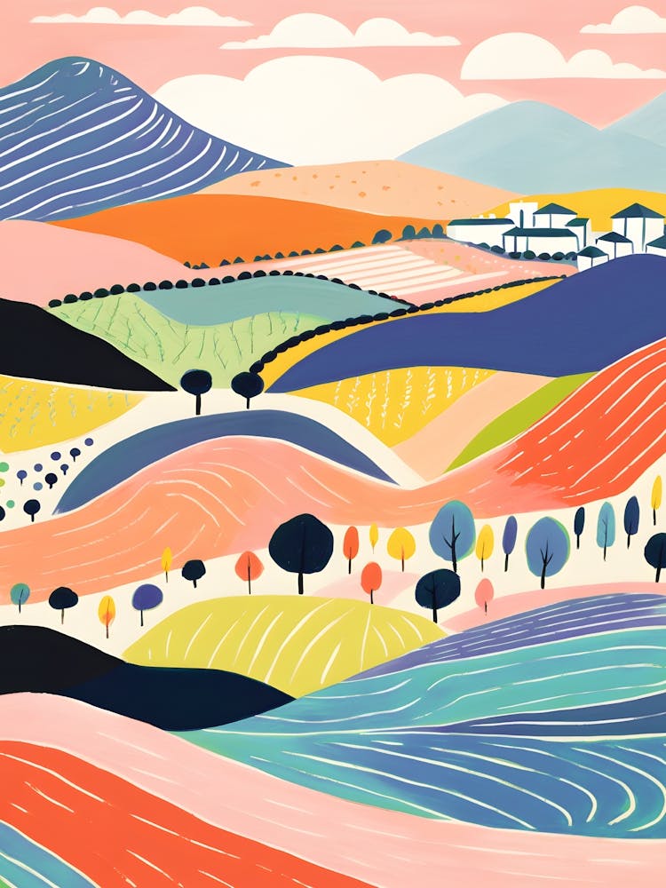 Boho Matisse Style Landscapes Of Spain