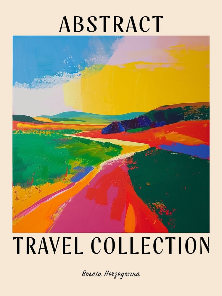 Abstract Travel Collection Poster Bosnia Herzegovina 1