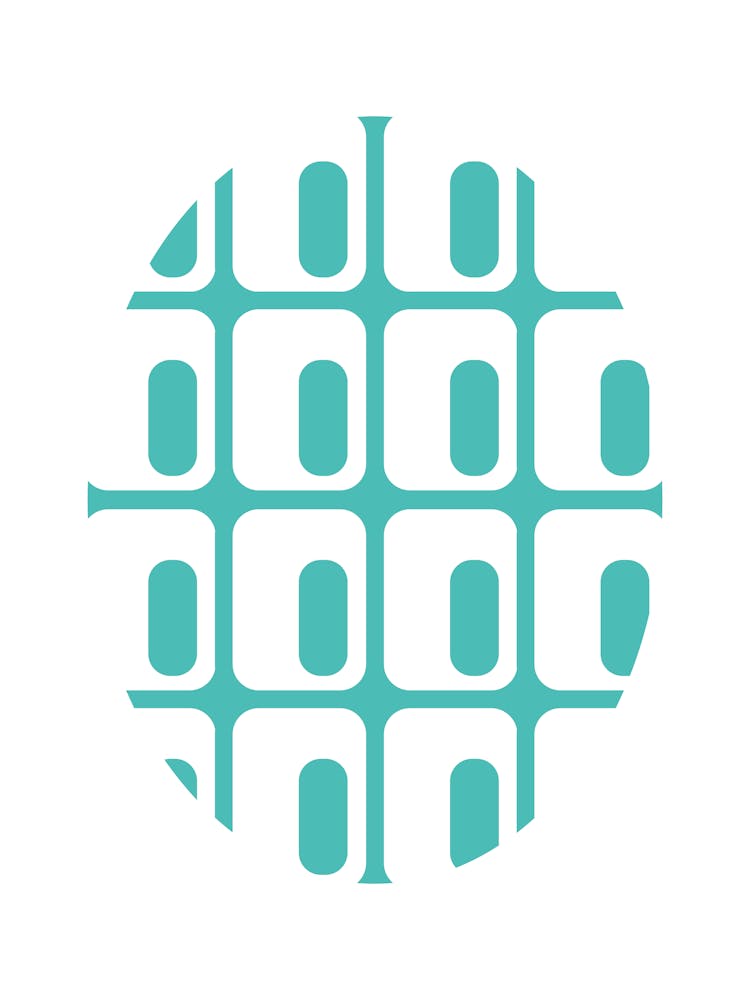 Retro Aqua And White Circle Architecture