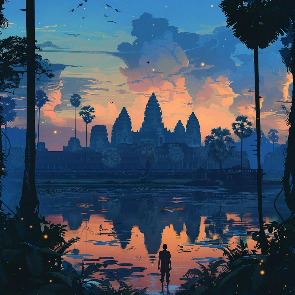 Sunset In Angkor