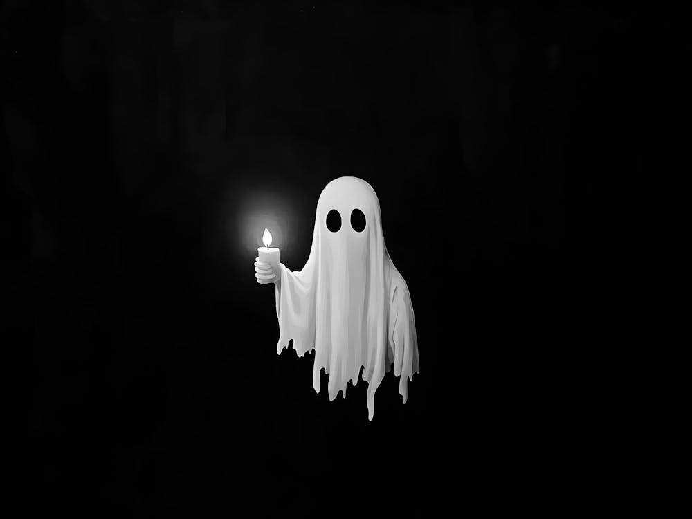 Geist mit einer Kerze