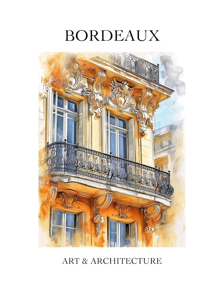 Bordeaux Travel And Architecture Poster 1