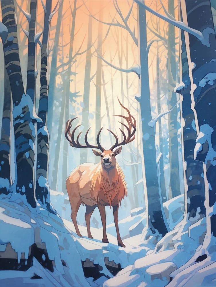 Winter Moose 2 Illustration