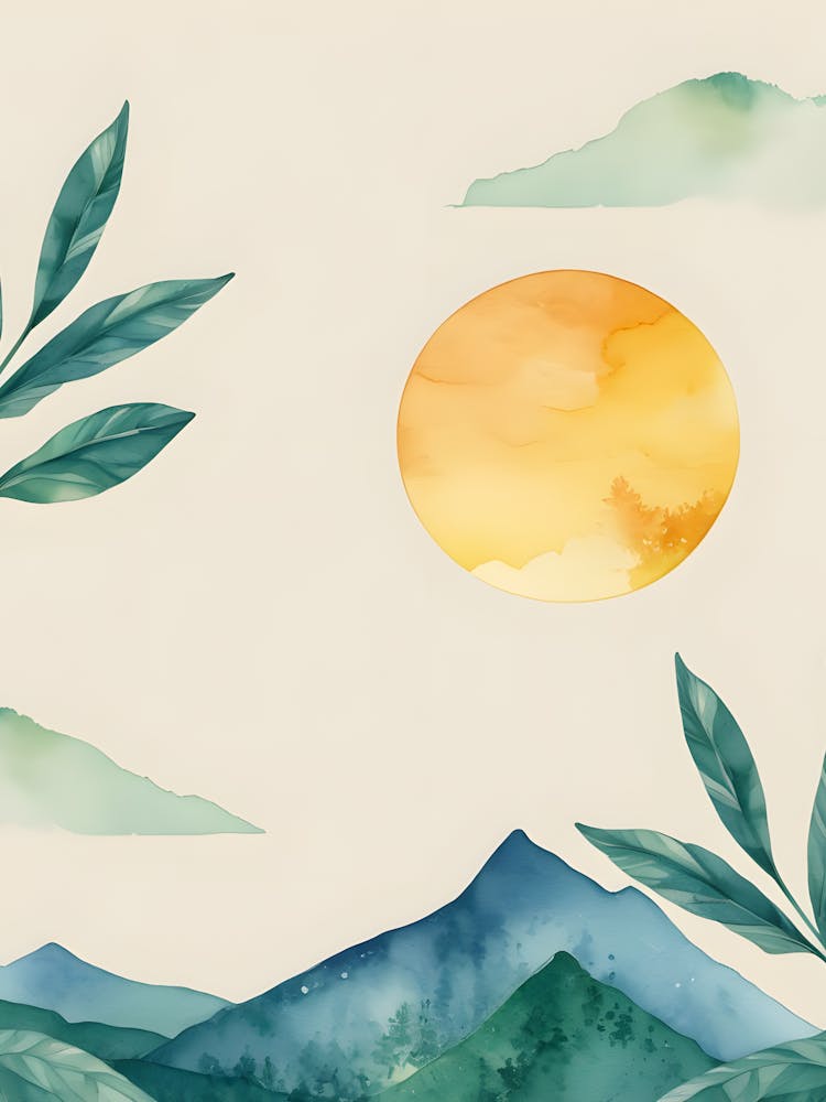 Watercolor Of Mountains 1