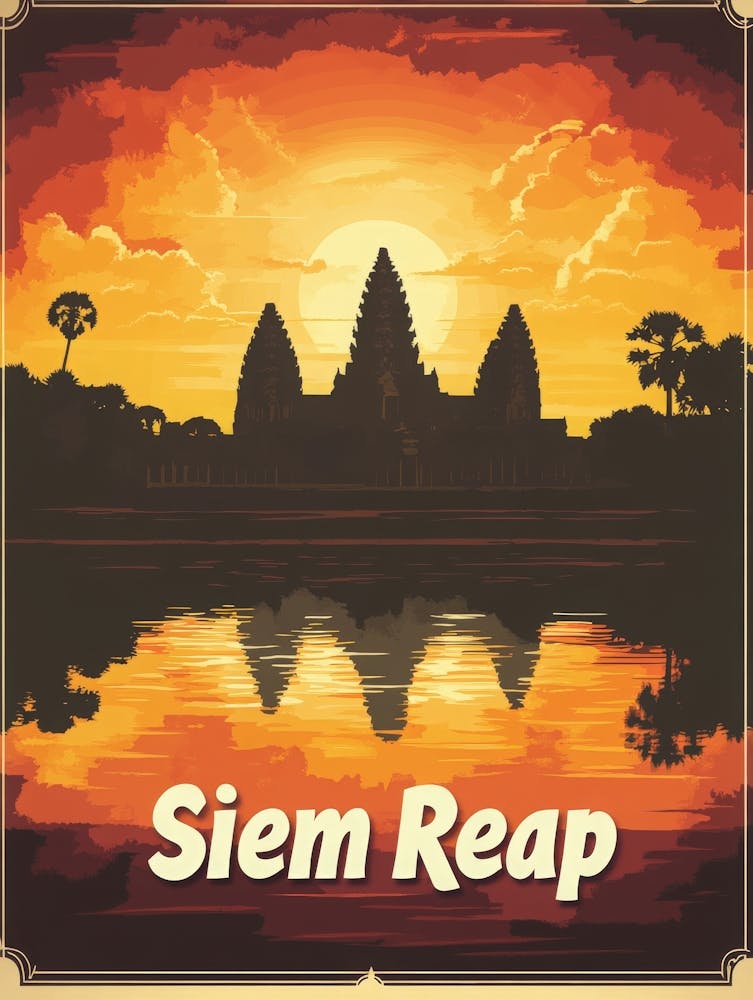 Aihrgdesign A Vintage Travel Poster Of Siem Reap Featuring Th 1b3cb3c3 8701 4469 B912 2d6aa52e4484 3