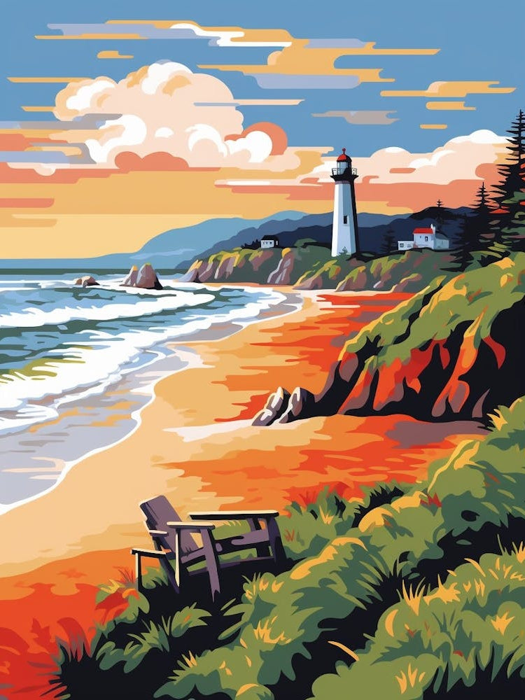 Cannon Beach Washington Retro Pop Art 16