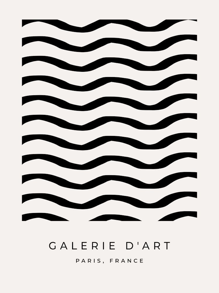 Modern Abstract Line Cream White And Black