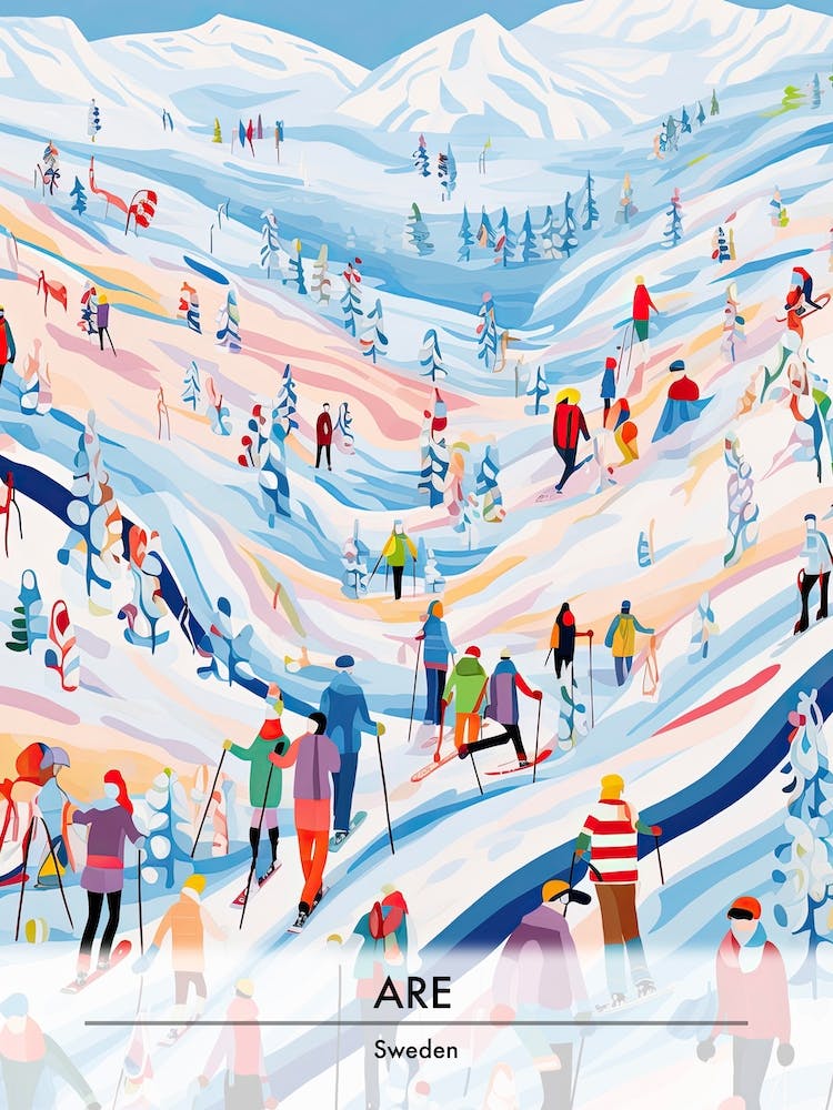 Are, Sweden, Ski Resort Poster Illustration 2