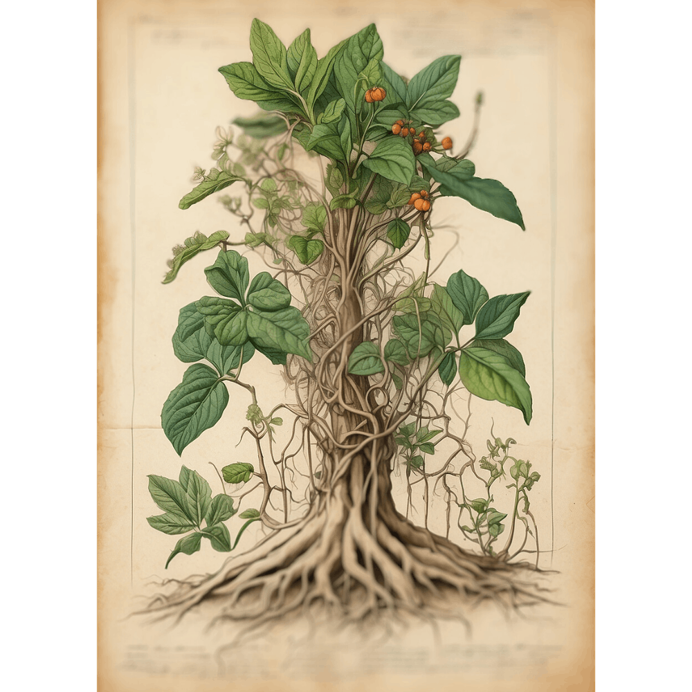 a whole plant with its roots