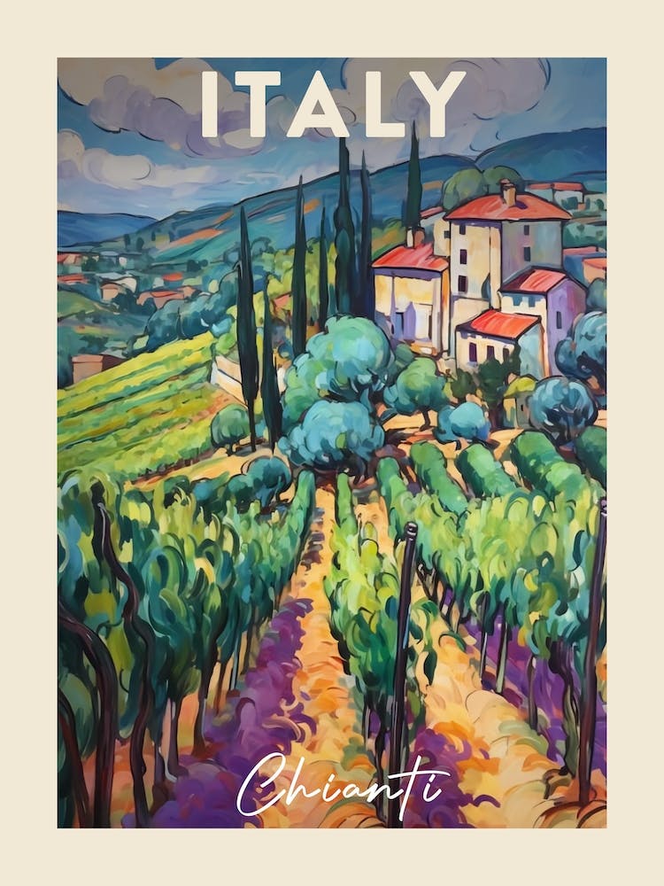 Chianti Italy 4 Fauvist Painting  Travel Poster