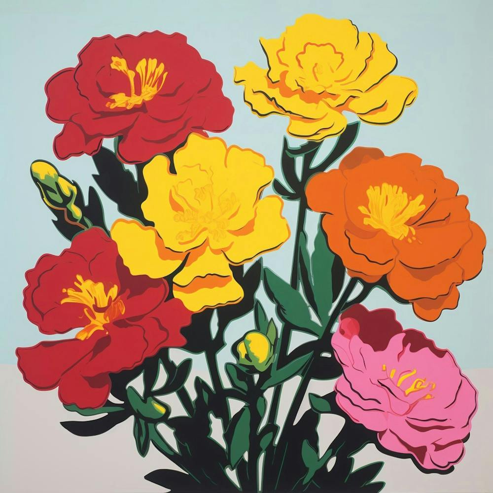 Portulaca 1 Pop Art Illustration Square