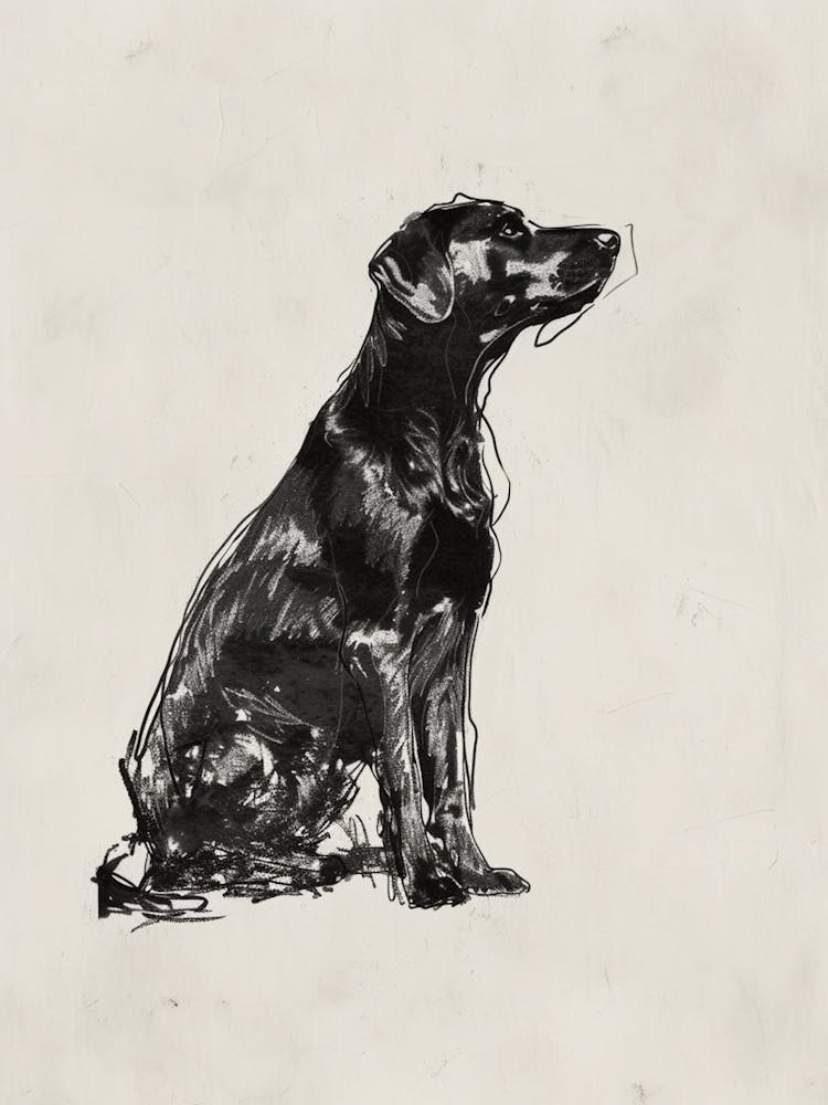 Pointer Dog Charcoal Line 3