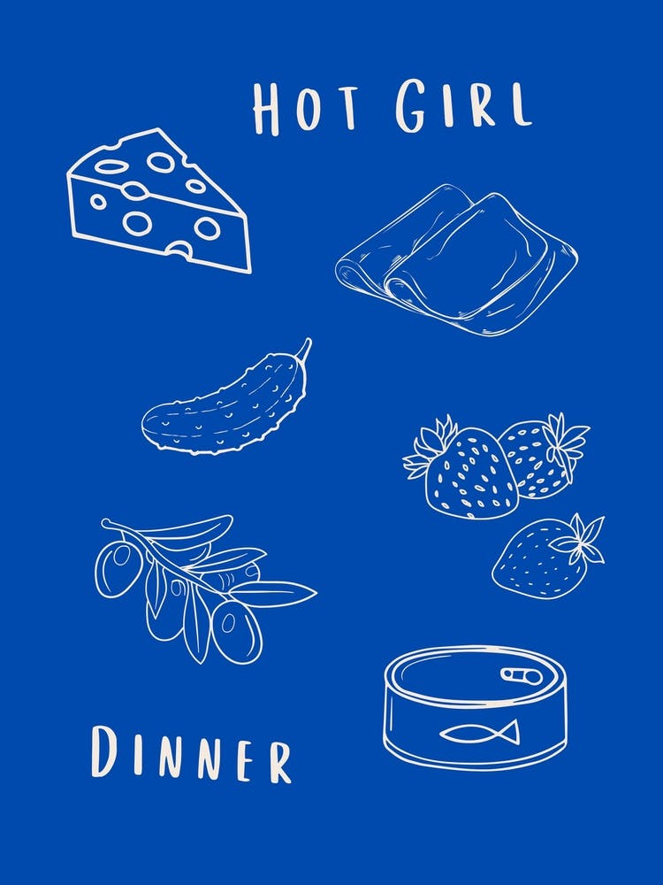 Hot Girl Dinner Blau