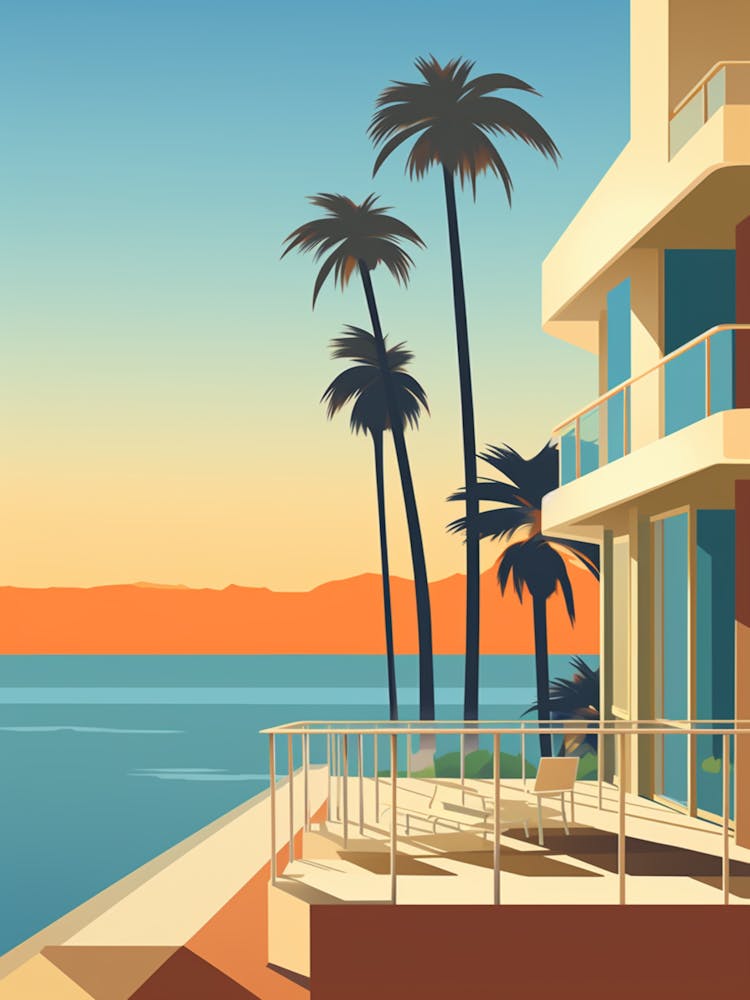 Malibu Beach California Abstract Orange Hues 1