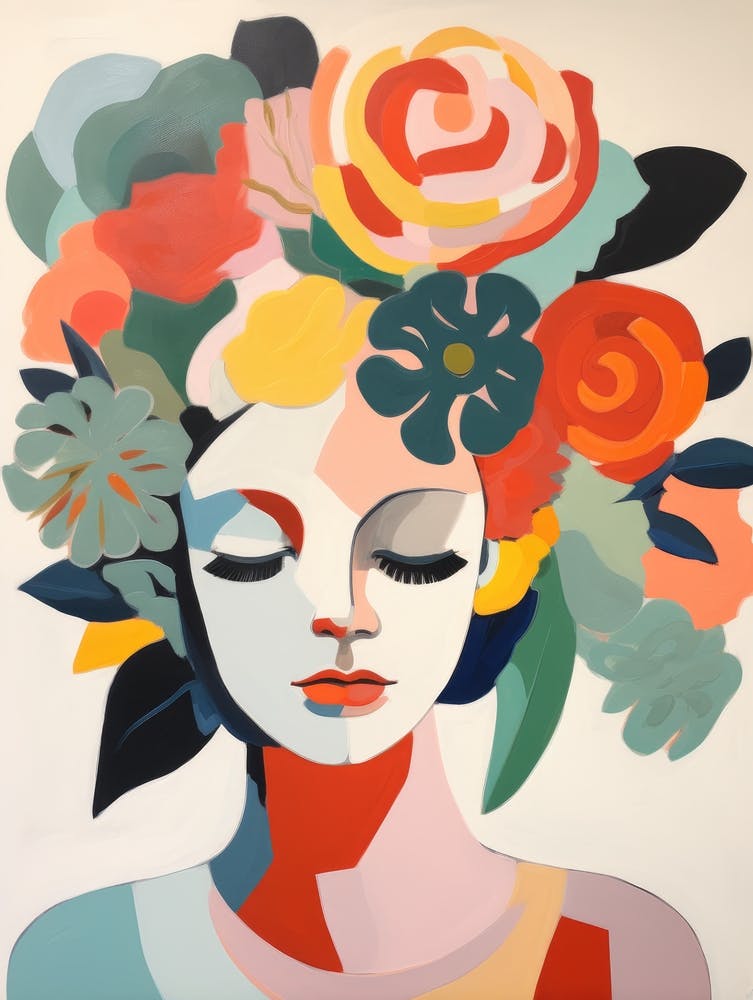 Woman With Flowers On Her Head 3