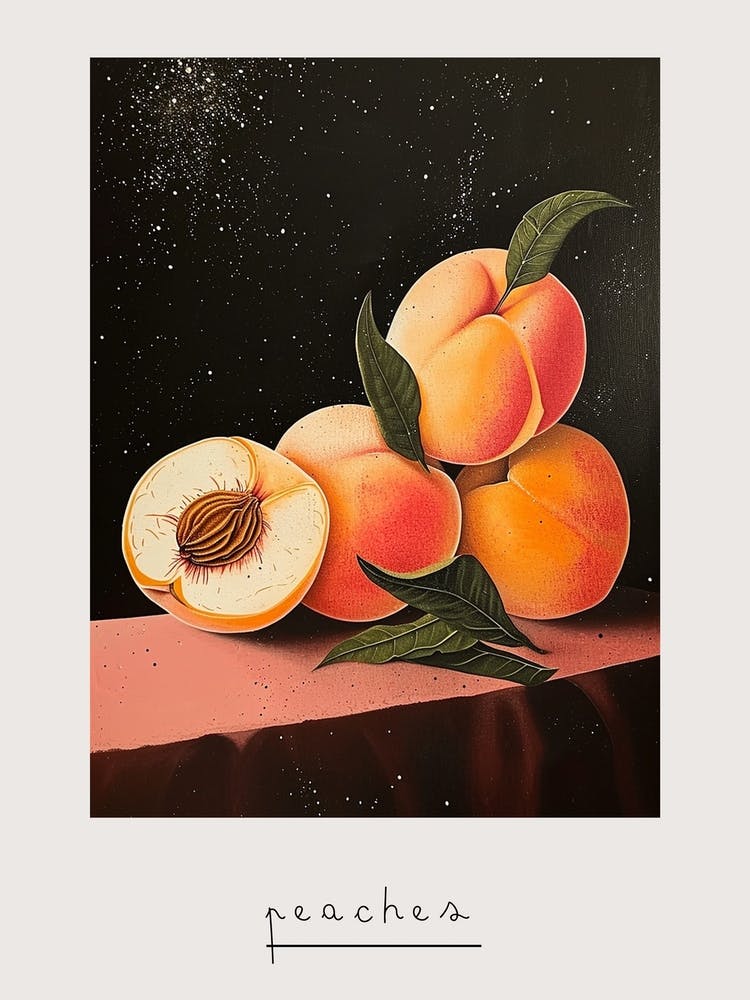 Art Deco Peaches Poster