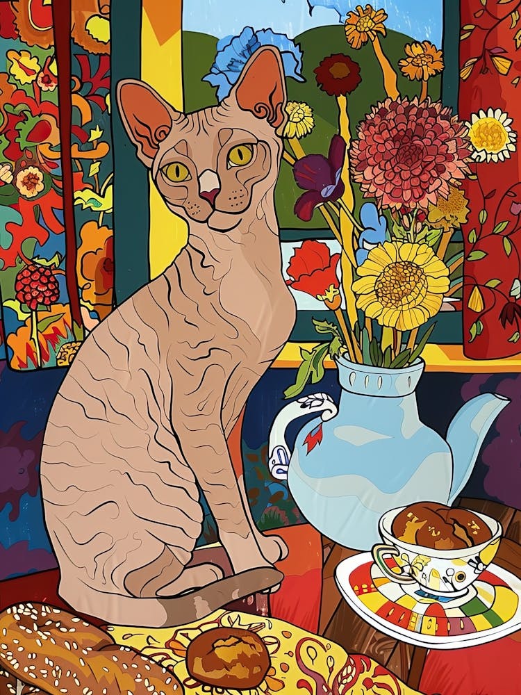 Tea Time With A Devon Rex Cat 2