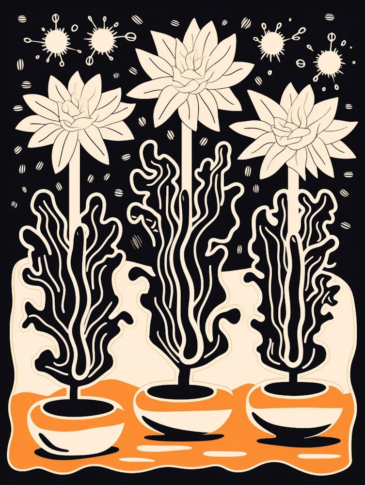 S/W Kaktus-Illustration Osterkaktus 1