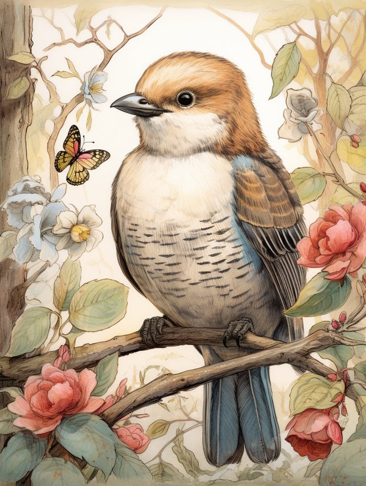 Storybook Animal Watercolour Kookaburra