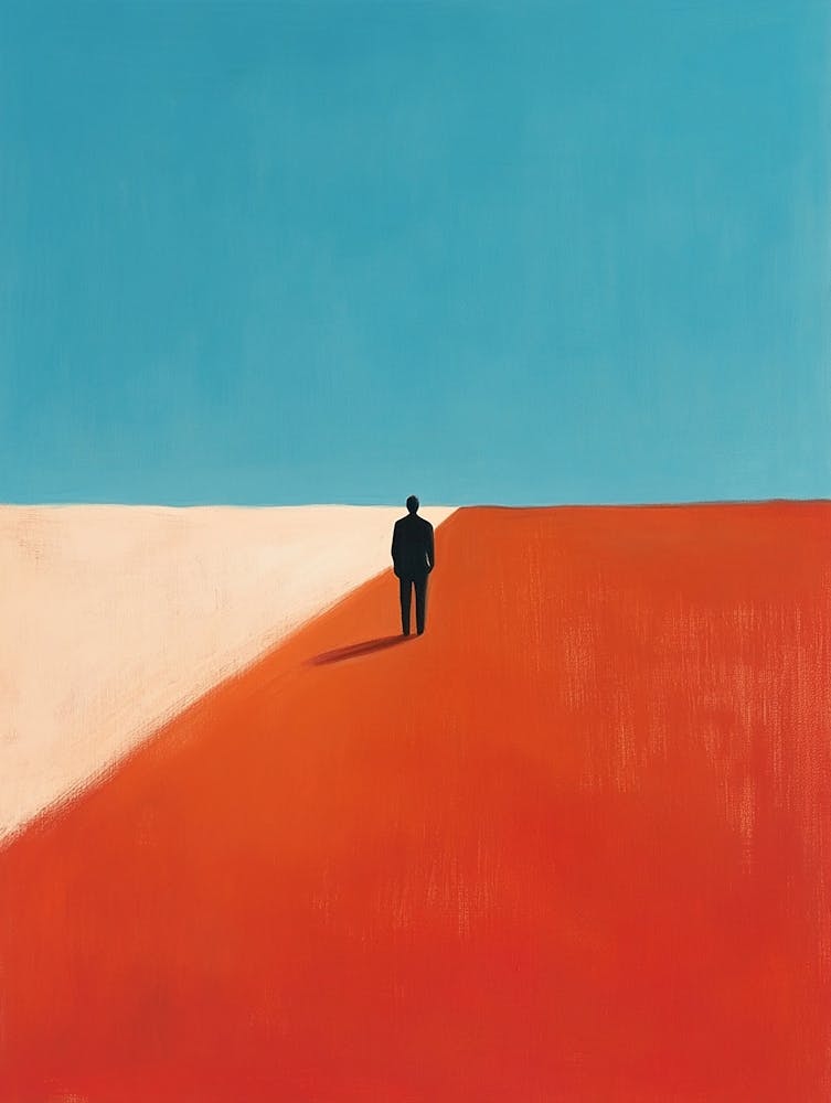 Man Walking In The Desert