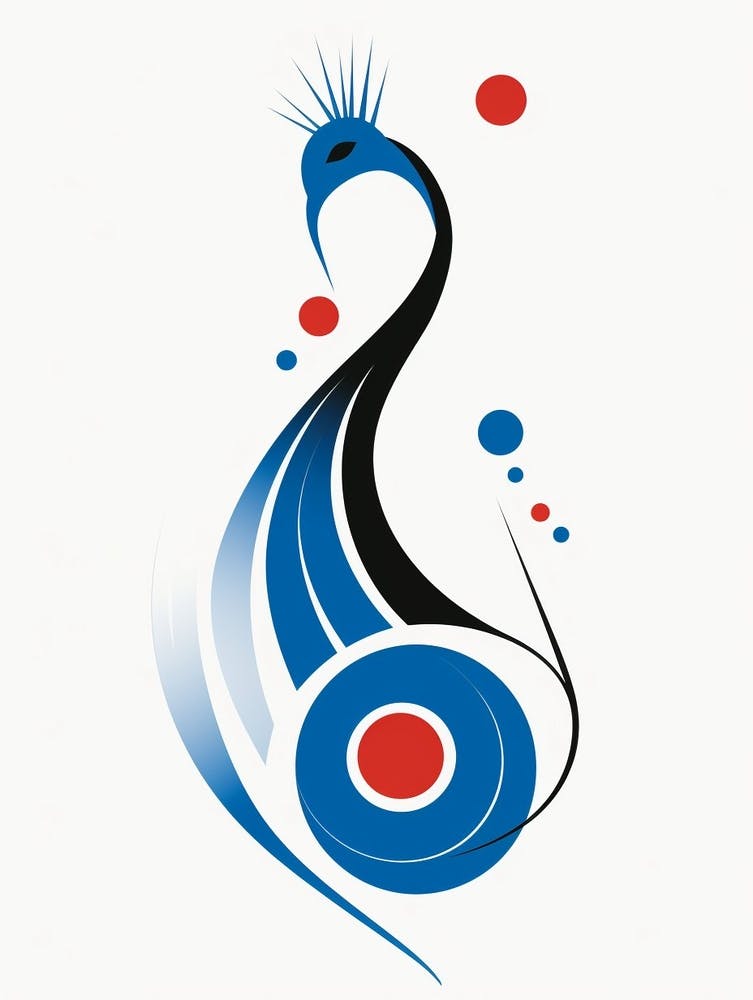 Peacock Minimalist Abstract 1