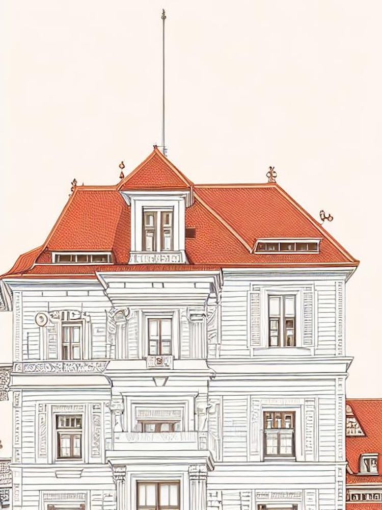 Hofbräuhaus Am Platzl Munich Boho Landmark Illustration