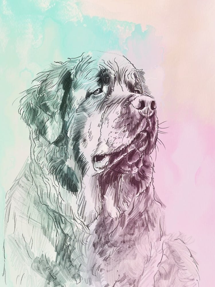 Newfoundland Pastel Line Illustration 2