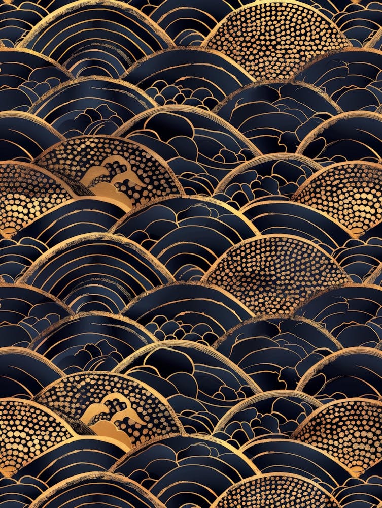 Gold And Black Waves