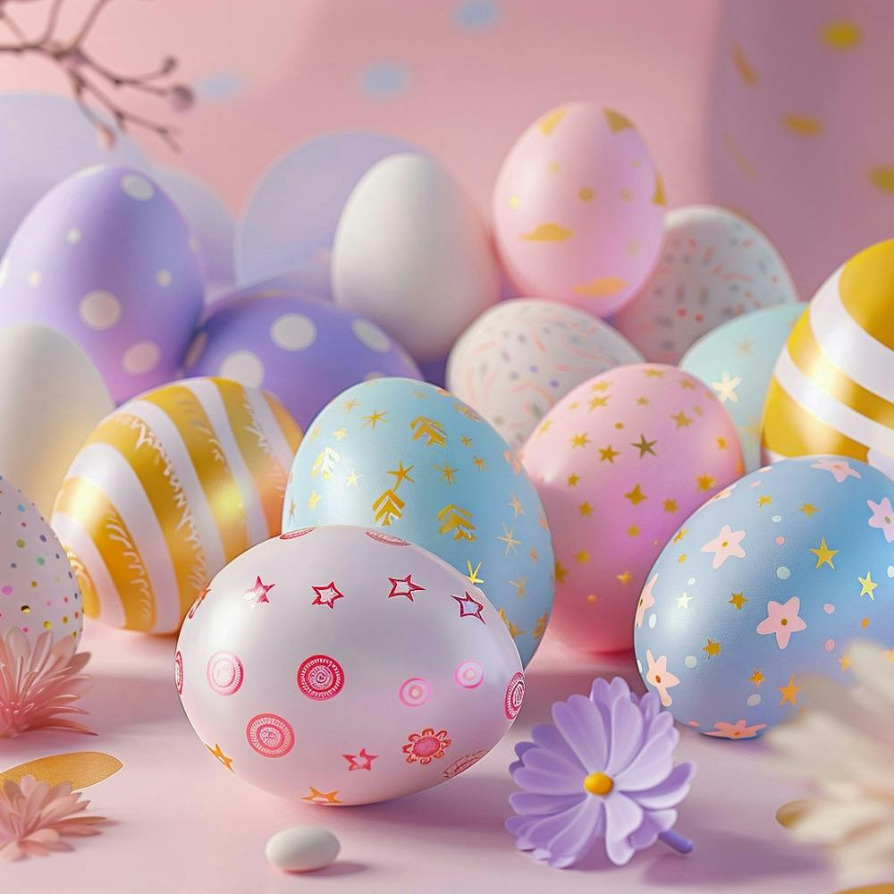 Easter Themed Banner Texture With Pastel Hues