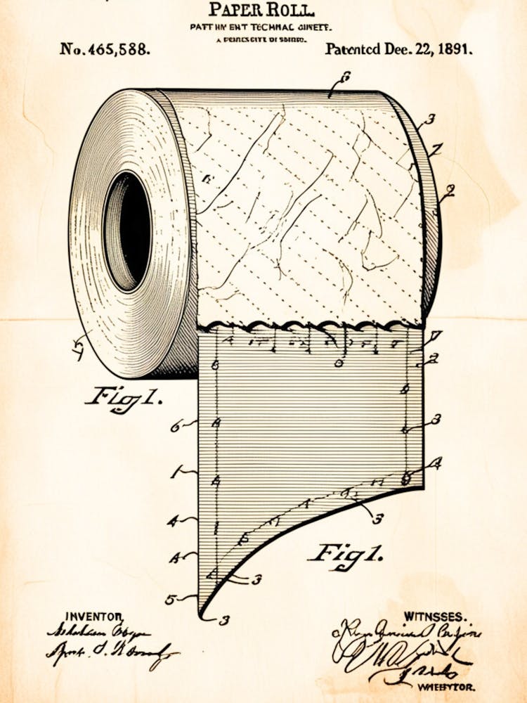 Toilet Paper Patent - 1889