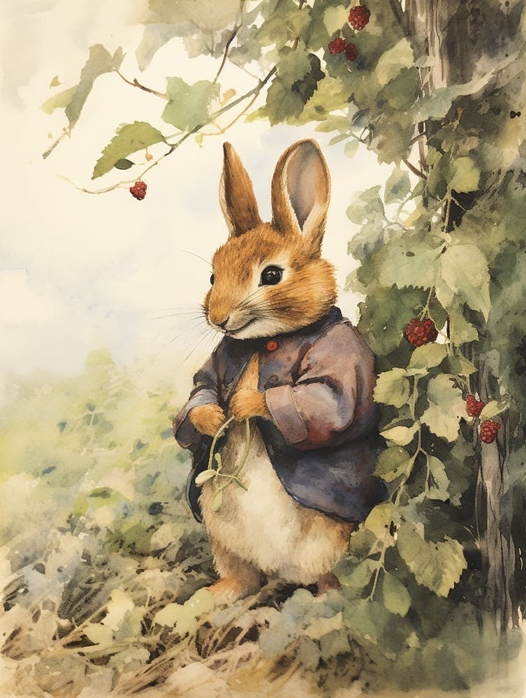 Storybook Animal Watercolour Rabbit 6