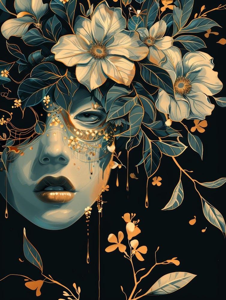 Woman With Flowers On Her Head 10