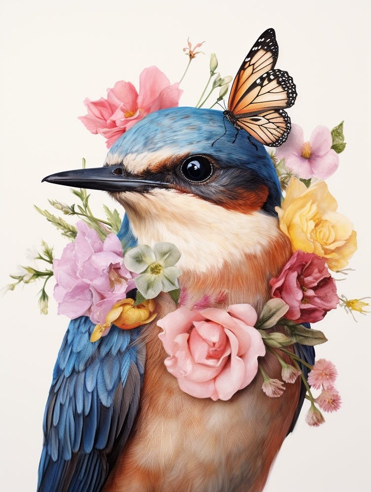 Bird With A Flower Crown Barn Swallow 3