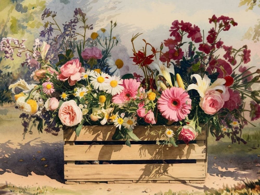Summer's Floral Bounty - Crate of Assorted Garden Blooms