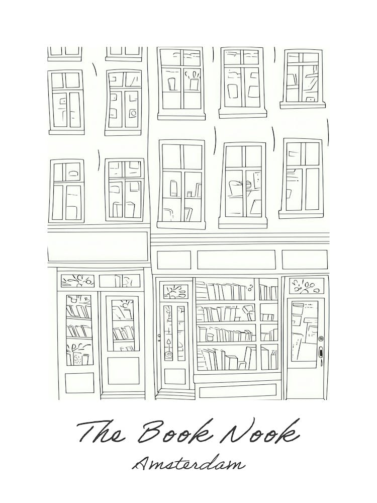 Amsterdam The Book Nook Pastel Colours 3 Poster