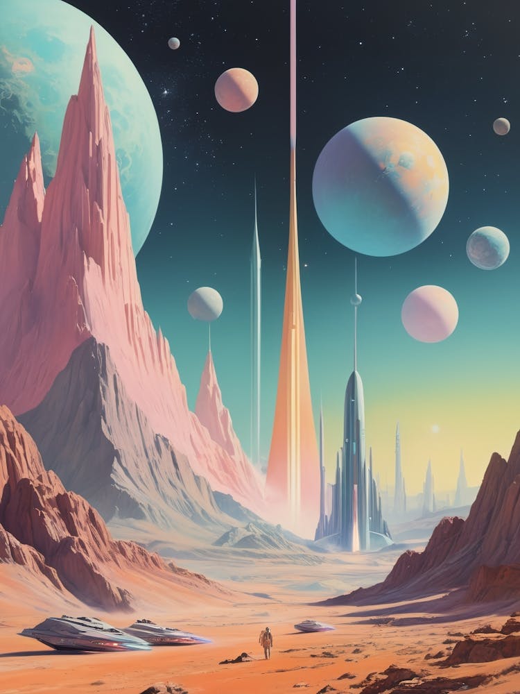 Alien Landscape vintage retro sci-fi art 3